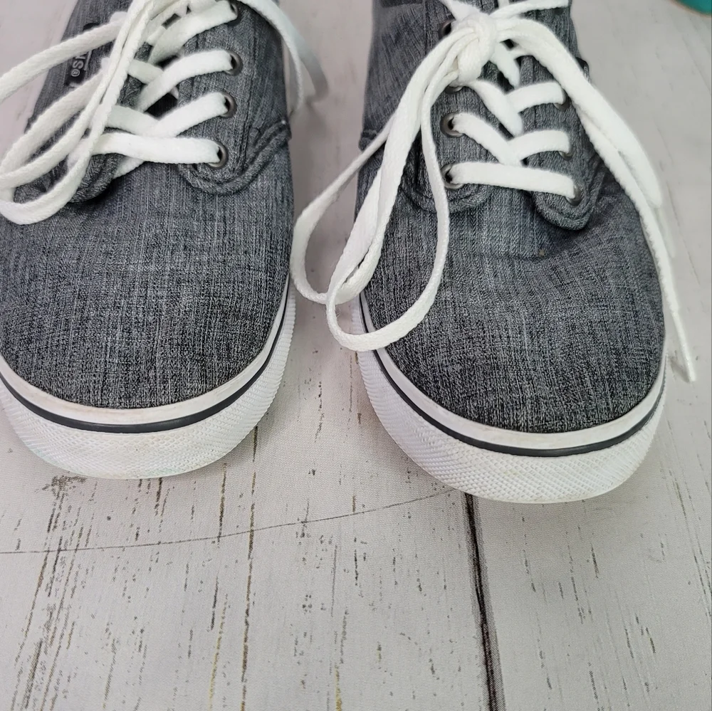 Vans Classic Canvas Gray/White Low Top Skate Casual Shoe Women's Size 6.5 - Picture 10 of 14